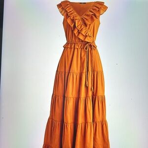 J.Crew Ruffle Front Maxi Dress with Braided Belt (4)